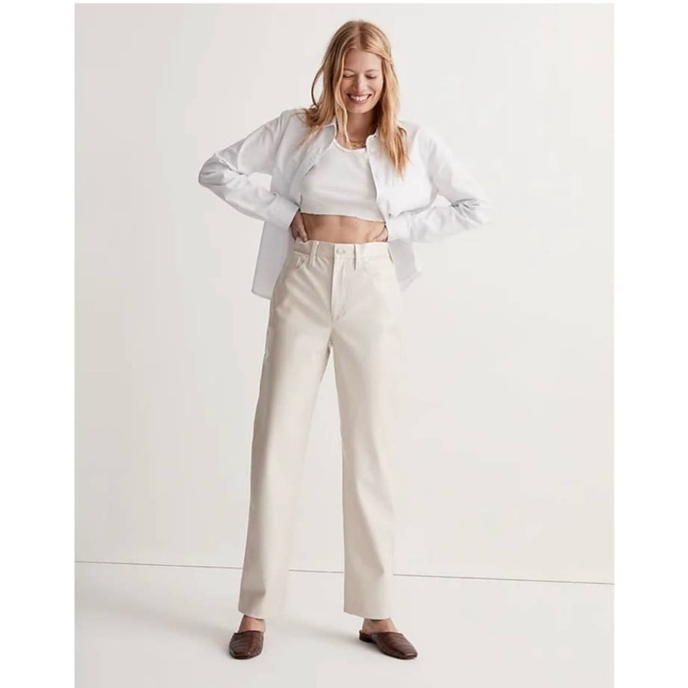 Madewell The Perfect Vintage Straight Jean faux leather